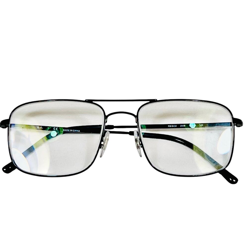 Ray-Ban Pilot Eyeglasses Glasses Square RB6434 2509 Black Metal Frames Only Case